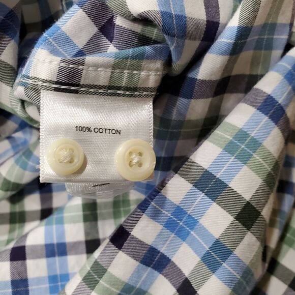 Peter millar button up mens size xl micro check button up 100% cotton preppy - Picture 7 of 8